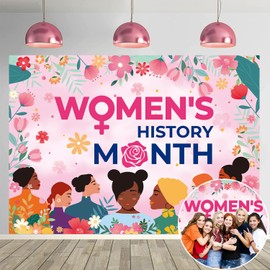 Women's History Month Backdrop 6x4FT National Womens Day Banner Decorations Background March Womens Day Pan Afro African American Festival Photography Supplies
