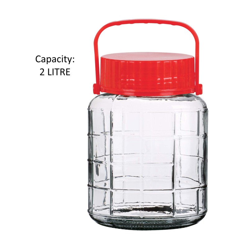 Urban Living Conservation 2Ltr Jar with Lid and Handle Red