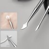 4PCS Professional Nail Art Sculpting Tools, Stainless Steel Dual-Head 3D