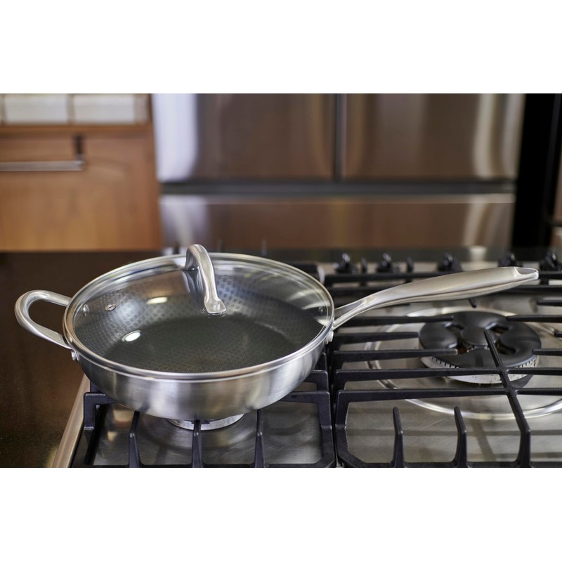 Servappetit 3qt Saute Pan w/Lid & Hex Lining Silver