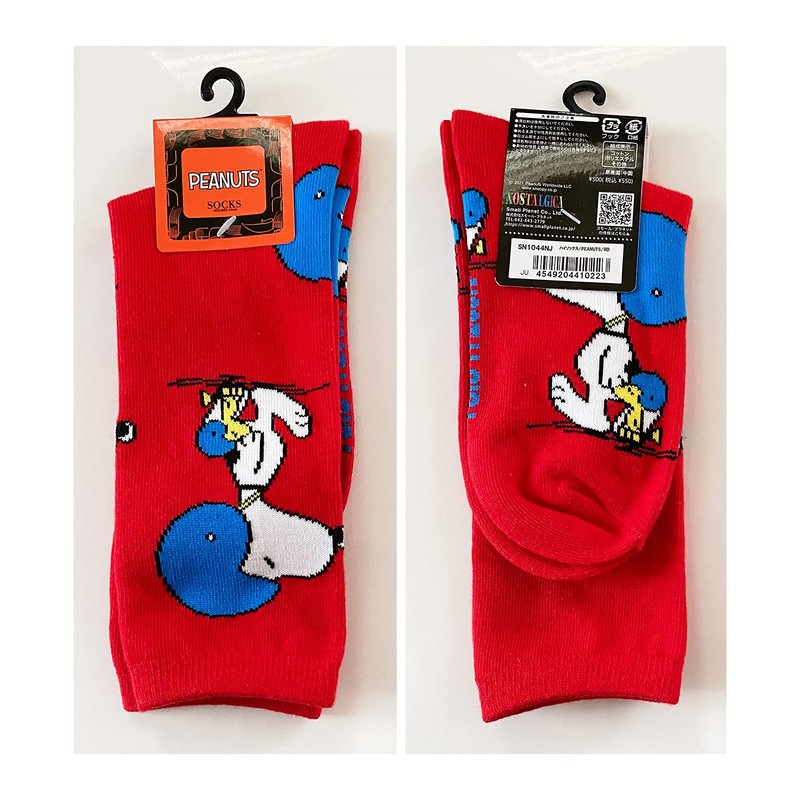 PEANUTS SN1044NJ Nostalgica High Socks Red
