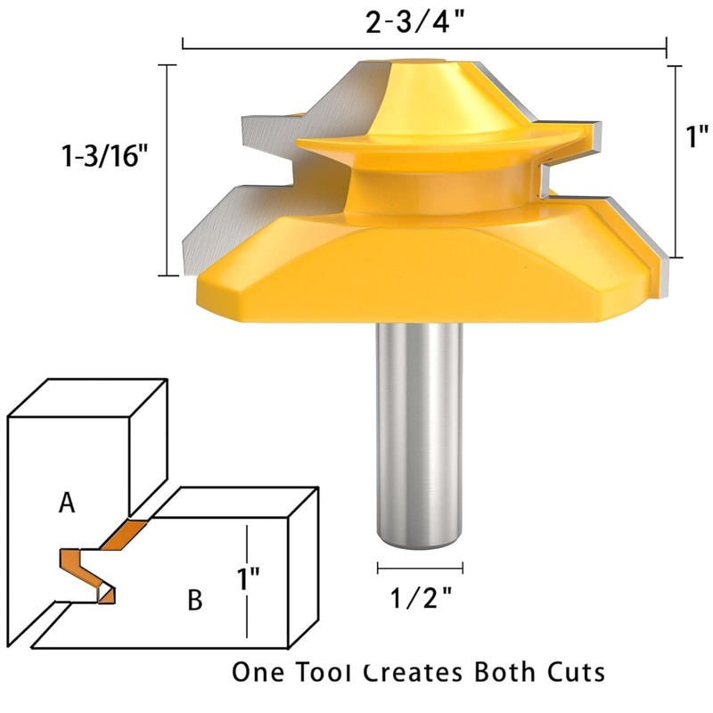 1/2 Inch Shank Tongue and Groove Router Bit Tool Set