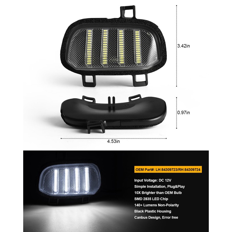 NEIFILES LED Side Mirror Task Light Compatible with Chevy Silverado