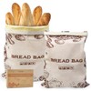 Beeswax Bread Bags for Homemade Bread, 2-Pack Reusable Sourdough Bread