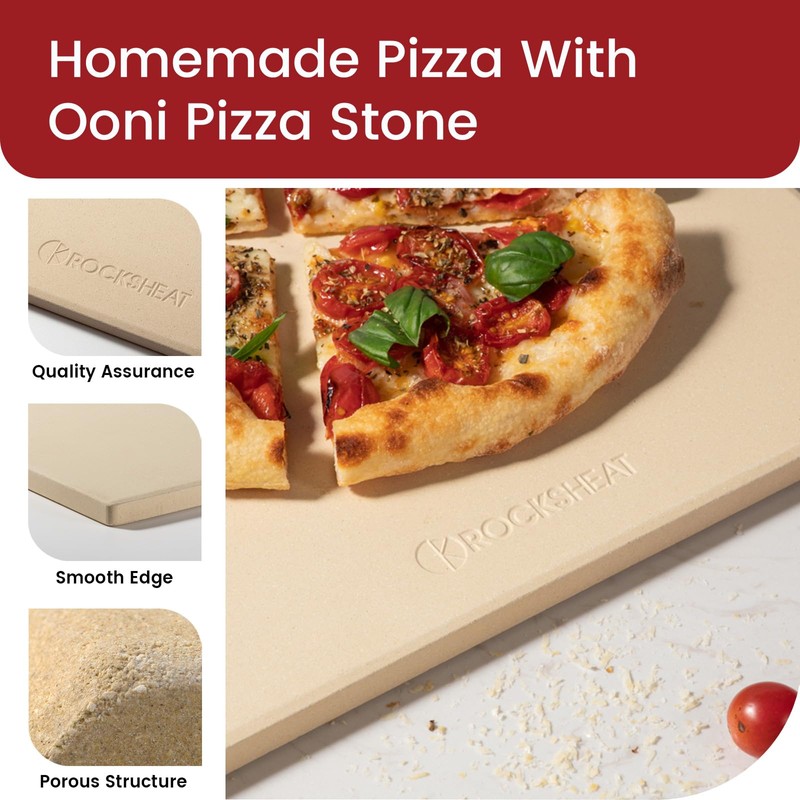 13.2" x 13.2" x 0.6" Square Cordierite Pizza Baking Stone