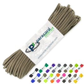 PARACORD PLANET 100' Hanks Parachute 550 Cord Type III 7 Strand Paracord Top 40 Most Popular Colors, Coyote Brown