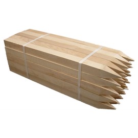 Farm Plastic Supply - 2 Foot Wooden Stakes - Wooden Garden and Sign Posts, Silt Fence, Wood Sticks, Tomato Stakes, Bundle, Construction, Fence (25 Pack)