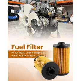 Fuel Filter Fit for Isuzu 4LE2T 4LE2X engine Replace 8982402790 5200017728 WF10109 PF46056 High Performance Fuel Filter with Gasket 2 Pcs