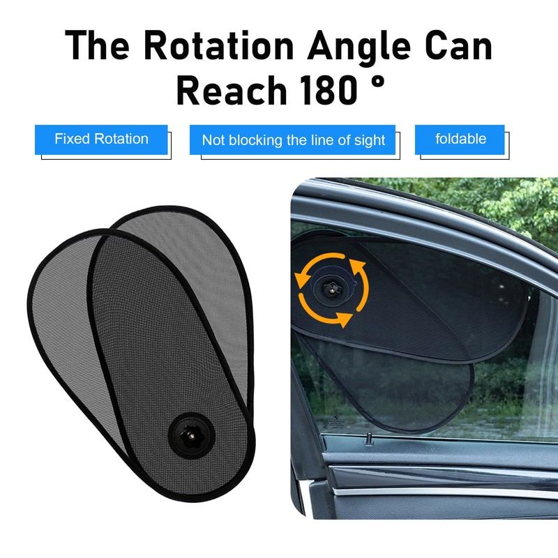 lekiliky 2PCS Car Side Windows Shades, Sunscreen Anti-glare Door Side