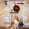 Jsdoin Christmas Wreath Door Hanger, 12.5 Inches Metal Door Wreath