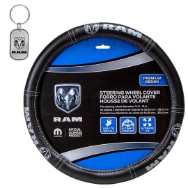 Ram New 2pc Classic RAM Horn Logo STEERING WHEEL COVER AND KEYCHAIN