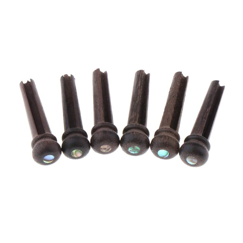 Alnicov 6PCS Guitar Bridge Pins,Rosewood Pins,Guitar Replacement Parts