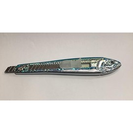 Translucent Blue Fish Shaped Box Cutter Detailed Glossy