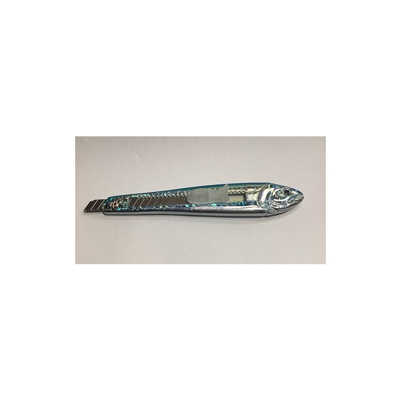 Translucent Blue Fish Shaped Box Cutter Detailed Glossy
