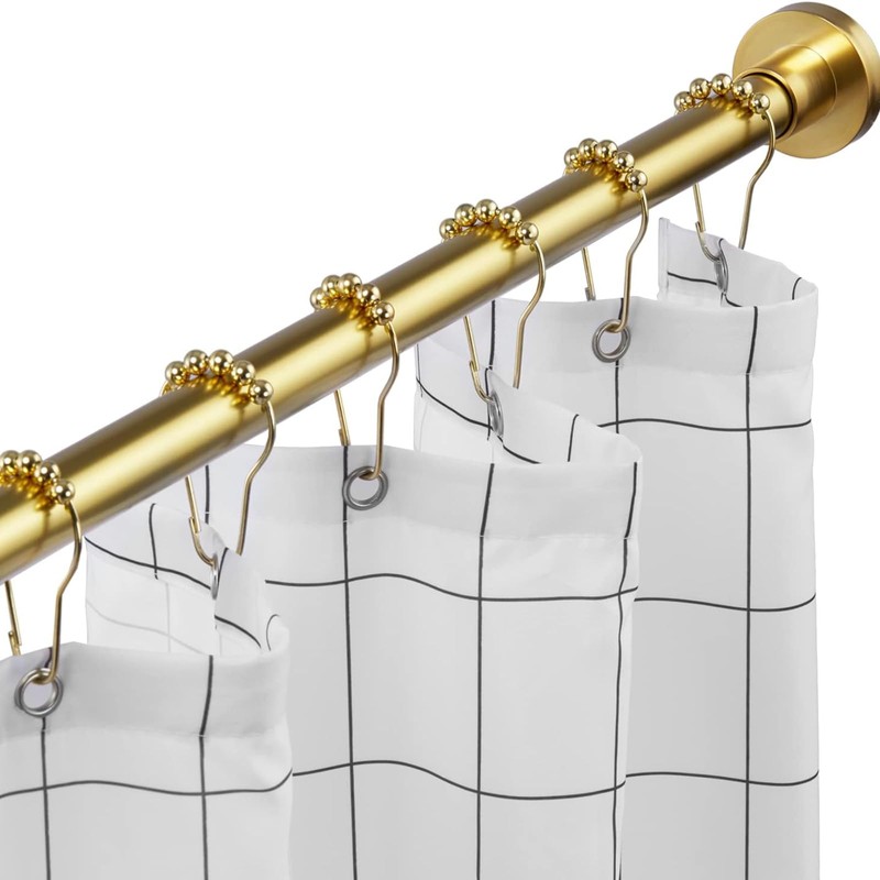 EBOATOP Gold Shower Curtain Rod - Never Rust No Drill