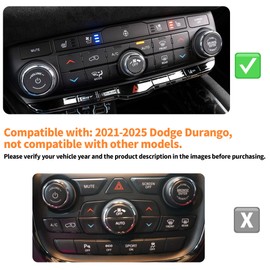 Polodunn Interior Accessories for Dodge Durango 2021-2025, 6pcs Aluminum Alloy Trim Set - Push Start Button Cover/Ring, A/C, Volume Tune, Headlight Switch Knob Covers (Orange)