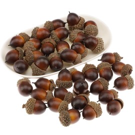 Gresorth 50pcs Artificial Lifelike Simulation Small Acorn Set Decoration Fake Fruit Home House Kitchen Decor