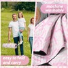 SmoothNovelty Pink Bow Picnic Blanket 80'' x 80'' Waterproof Extra