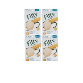 [タマガワエーザイ] (4個セット) フィッティ スタイルフィットプラス 立体 7枚入り ハニーベージュ×耳ゴムブラック ふつうサイズ マスク