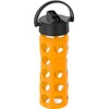 Lifefactory 16-Ounce Glass Water Bottle with Pivot Straw Cap and