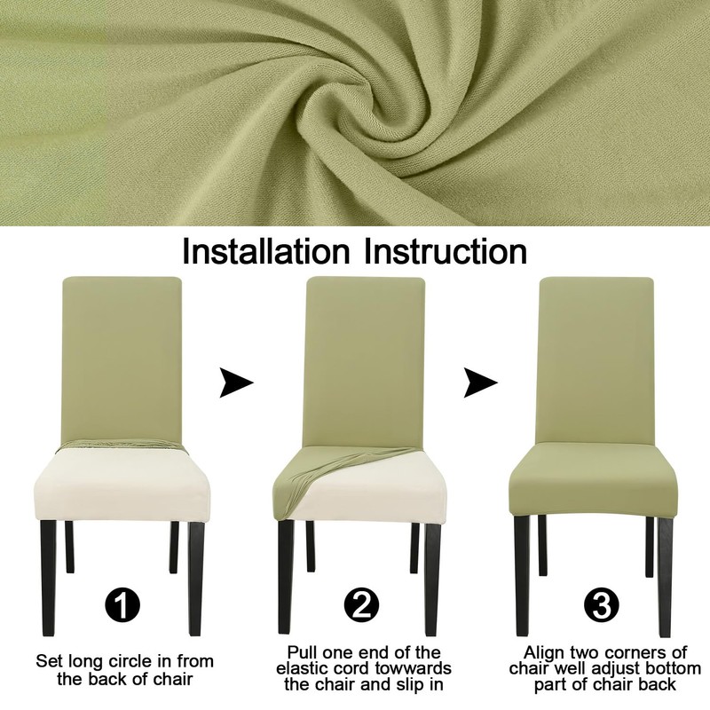 Keyroal Dining Room Chair Covers Set of 4, Stretch Solid