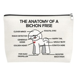 Mxrymvu Bichon Frise Gifts Makeup Bag Bichon Frise Lovers Gifts Animal Dog Lovers Gift for Friends Daughter Sister Dogs Stuff Cosmetic Bags Dog Themed Gift for Birthday Christmas Mothers Day