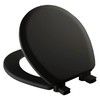 Black Round Molded Wood Toilet Seat 17 Inches