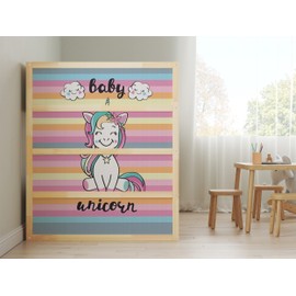 COCODECO KURA Bed Cute Unicorn Decals Baby Room Sticker Colorful Furniture Decals