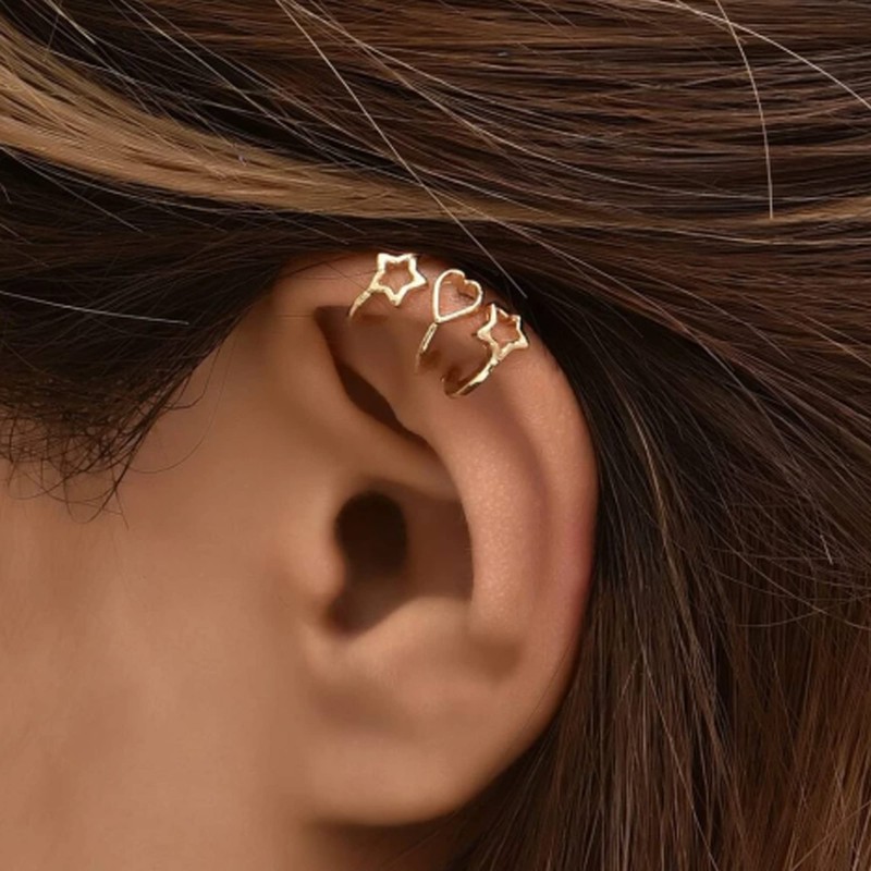 Diamday Pack of 18 Ear Cuff for Women Stainless Steel