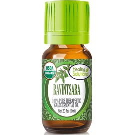 Healing Solutions Ravintsara Essential Oil 0.33 oz (10ml) – Pure Organic Ravintsara for Hair, Diffuser, Skin, & Aromatherapy
