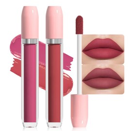 BINGBRUSH Super Stay Matte Longwear No-Budge Liquid Lipstick Makeup,Highly Pigmented Color and Instant Shine, Cheeky, Soft Matte Lip Cream Lightweight Lipgloss (14#&15#, Pack of 2)