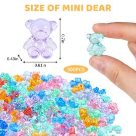 Keggaen 300Pcs Mini Resin Animals, Counting Bears Small Resin Tiny Mini Animals Figures to Hide Figurines in Bulk, Miniature Figurines, DIY Supplies Bear Toys are Suitable for Decorating Home Desks