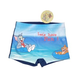 Tom & Jerry Let's Have Fun! Summer Swimming Trunks for Children, Boys Navy 85% Polyester 15% Elastane - Blue - 81 cm