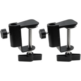 safycaby 2 PCS Universal Desk C Clamp with 1/2 Inch Thread Universal Bracket Adjustable C-Clamp Desk Light Mounting Bracket for Microphone Arm and Desk Lamp Black