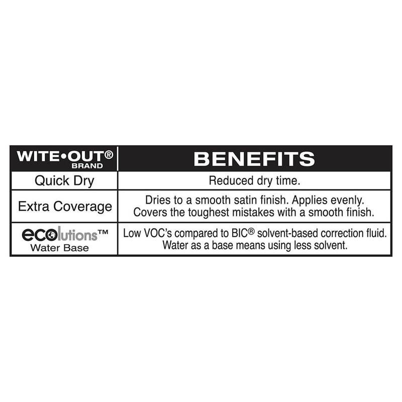 BIC Wite-Out Quick Dry Correction Fluid - 3 Pack (BICWOFQD324)