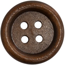 AERZETIX - C71883-Set of 10 Round Wooden Sewing Buttons Diameter 20 x 4 mm 4-Hole 32L L32 with Edge - Colour Brown - Opening 2 mm - Haberdashery Sewing Accessories Clothing Craft Fashion Decoration