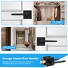 RAZCC Passage Door Handles, 6 Pack Square Black Interior Door