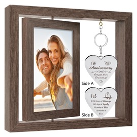 HELORAY 1 YearAnniversary Picture Frame Gifts for Couple 1 Year Anniversary Paper Gifts for Girlfriend One Year Anniversary Picture Frame for Wife Happy 1 Year Anniversary Decorations Gift for Couple