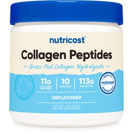 Nutricost Collagen Peptides Powder 4 oz (Unflavored) Type I, Type III Collagen - Grass-Fed, Gluten Free and Non-GMO