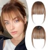 mtuihfo Clip in Fringe,Human Hair Fringe Clip in Hair Extensions,Bangs