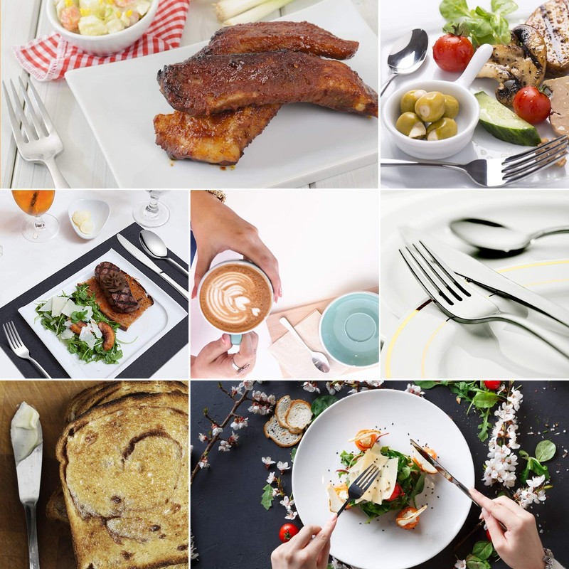 65 Piece Silverware Flatware Cutlery Set, Stainless Steel Fork Spoon