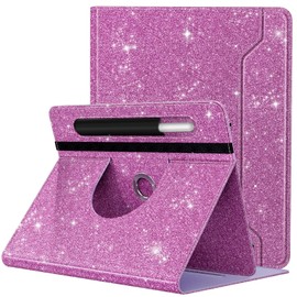 TiMOVO Universal Case for 9-11 Inch Tablet, 360 Degree Rotating Stand Protective Cover with Pen Pocket for 9 10 10.1 Inch Android Touchscreen Tablet, Glitter Purple