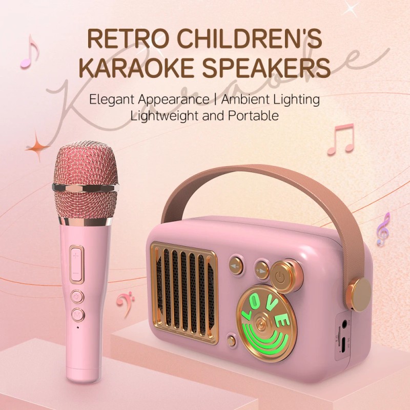 2025 New T4 Karaoke Machine with RGB Lights, Wireless Portable