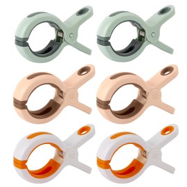 AYNKH 6 Pcs Large Beach Towel Clips, Windproof Quilt Holder Strong Grip Washing Clothes Pegs for Blanket Swimsuits Curtains