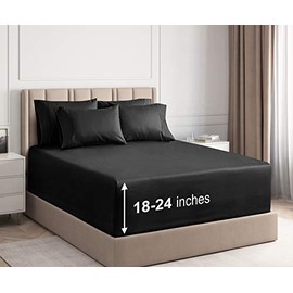 Extra Deep Pocket Sheets - 6 Piece Sheet Set - Full Sheets Deep Pocket - Extra Deep Pocket Full Sheets - Deep Fitted Sheet Set - Extra Deep Pocket Full Size Sheets - Easily Fits Extra Deep Mattresses
