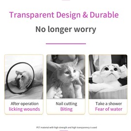 JYshuanghao Cat Muzzle Combo - Adjustable Cat Hood, Breathable Anti-Bite Muzzles to Prevent Biting and Chewing, Safety Grooming Accessory for Small Pets.(L for cat Neck 9-10.6")