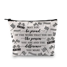BDPWSS Checkered Race Gifts Race Car Driver Gift Checkered Racing Flag Gift May You Be Proud Of The Work You Do Racer Gift (Be proud checkered bag)