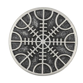 Bezelry - 12 botones de vástago de metal con patrón vikingo de Awe 23 mm (7/8 pulgadas) (plata antigua)