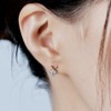 Gold&Deer 14K Goldfield Cross Point Cubic Earrings Rose Gold /