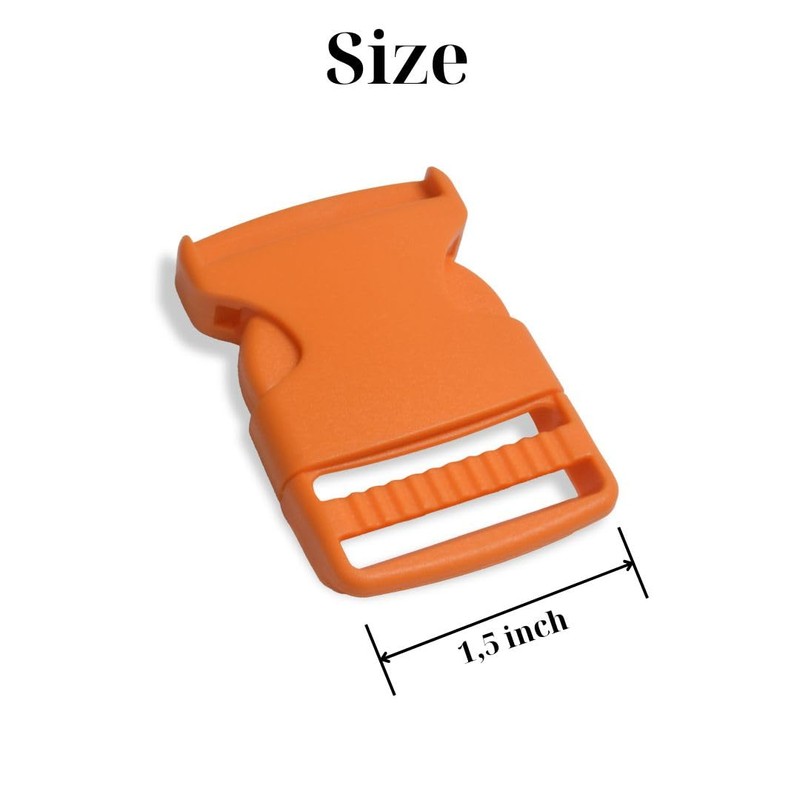 4 Pcs Plastic Side Release Buckles Orange 1.5 inch Buckles